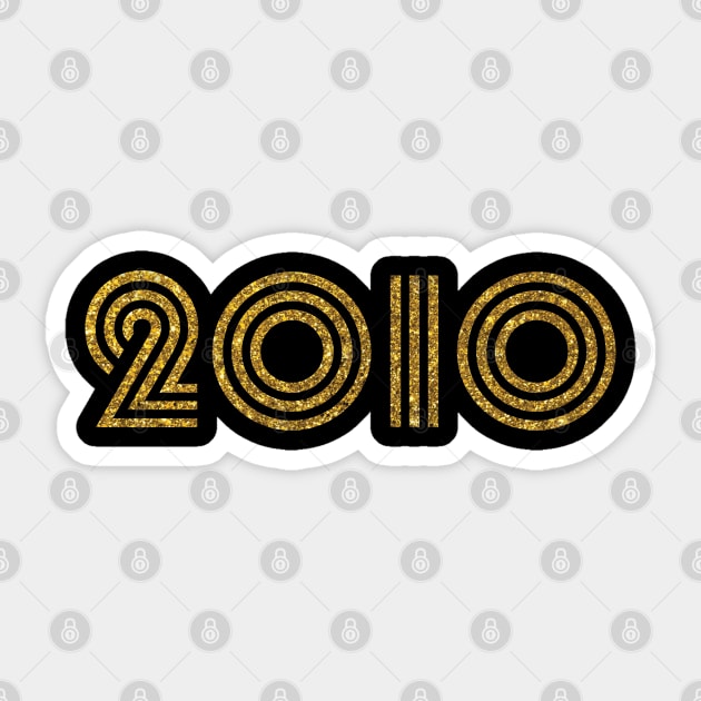 2010 Birth Year Glitter Effect Sticker by Elsie Bee Designs